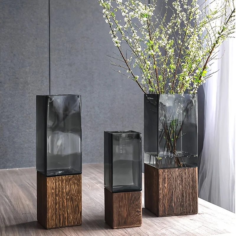 Vaso acrílico estilo nórdico com base, perfeito para peças centrais de mesa de festa, decoração de sala de estar, presente ideal para outros, 1 peça
