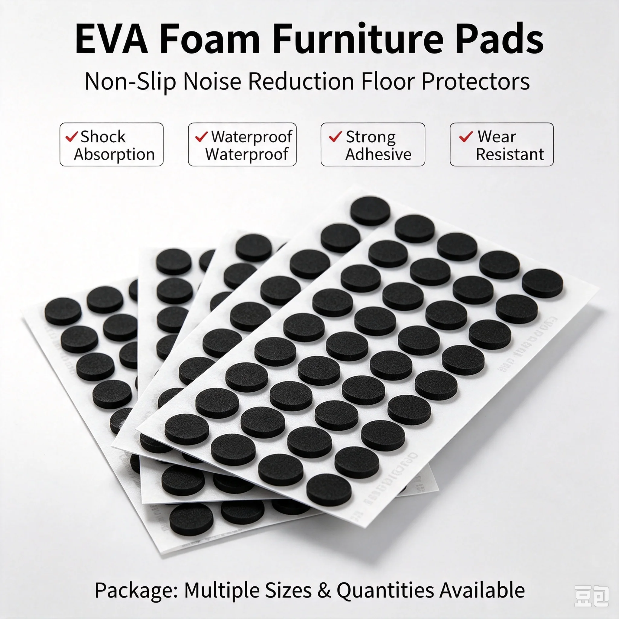 EVA Silent Wear‑Resistant Anti‑Slip Pads, Table and Chair Foot Pads, Sponge Protective Pads, Shock‑Proof Grid Rubber Pads, Furni