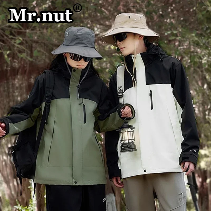 

Mr.nut Couple Removable 2-piece Set Mountaineering Suits Fleece Warm Windbreak Jacket Winter Unisex Outdoor Jackets Men Clothing