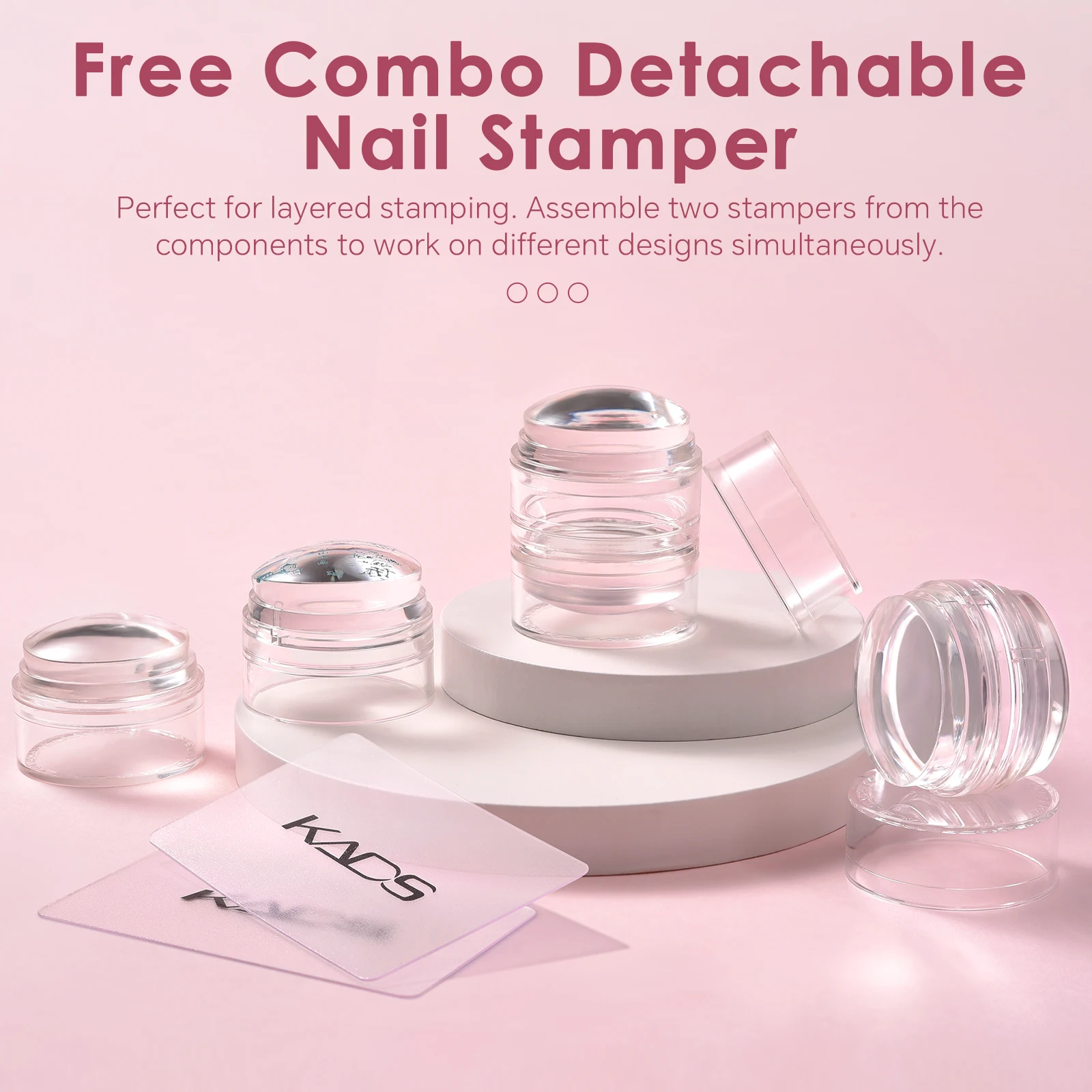 

1Pc Silicone Nail Stamper Free Combo Detachable Double-Head Transparent Nail Stamping Plates Soft French Manicure Tools