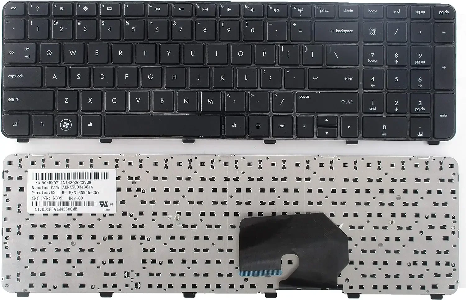 Replacement Keyboard with Frame for HP Pavilion DV7-6000 DV7-6100 DV7-6200 DV7-6B00 DV7-6B56NR DV7-6B55DX Serise