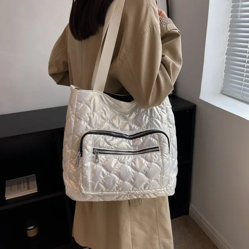 Luxury Down Jacket Shoulder Bags Designer Tote Bags for Women Larger Capacity Diamond Check Handbags Korea Fashion Cloud Bags