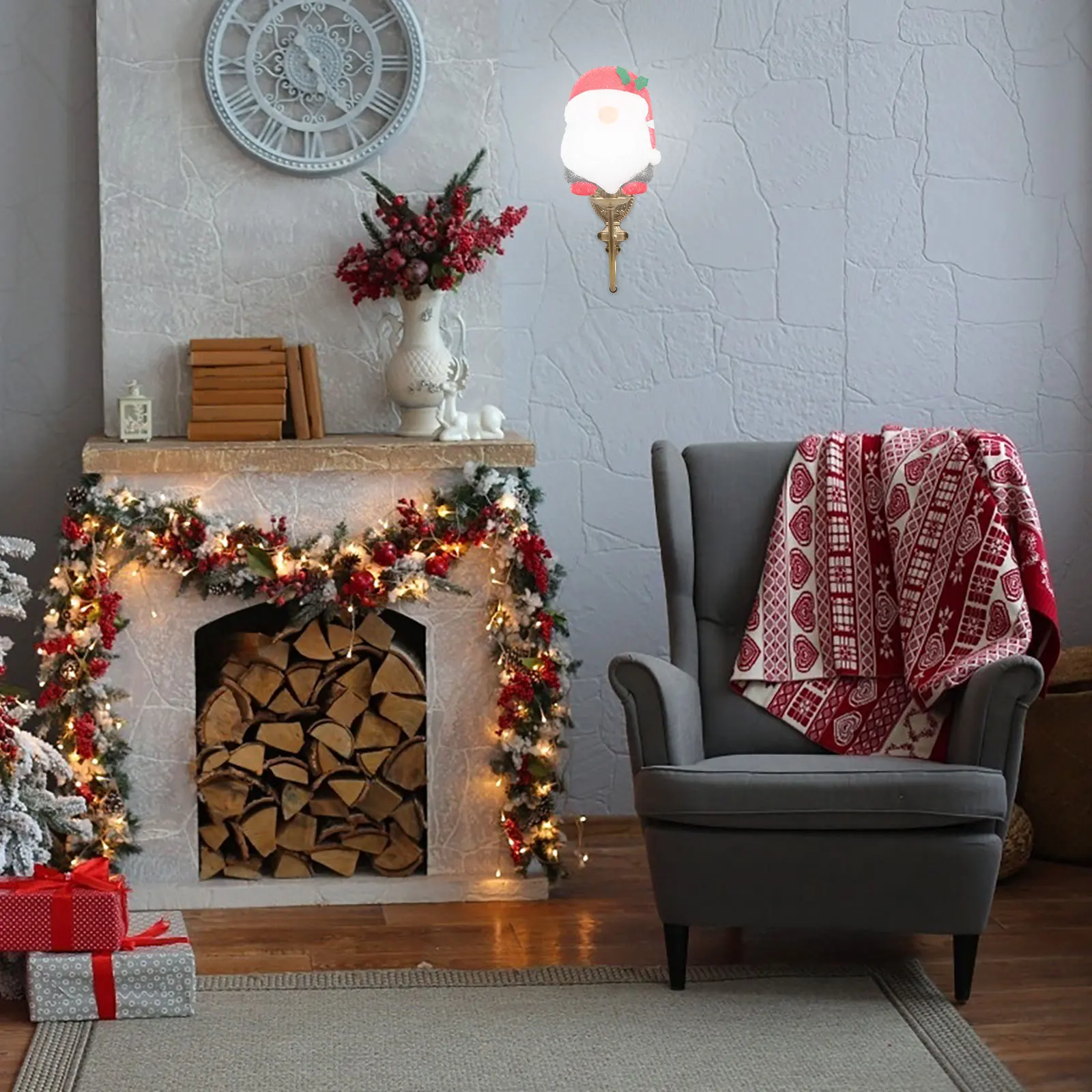 

1pc Christmas Santa Lampshade Durable Wall Light Cover Decorative Home Lamp Shade For Living Room Bedroom Corridor