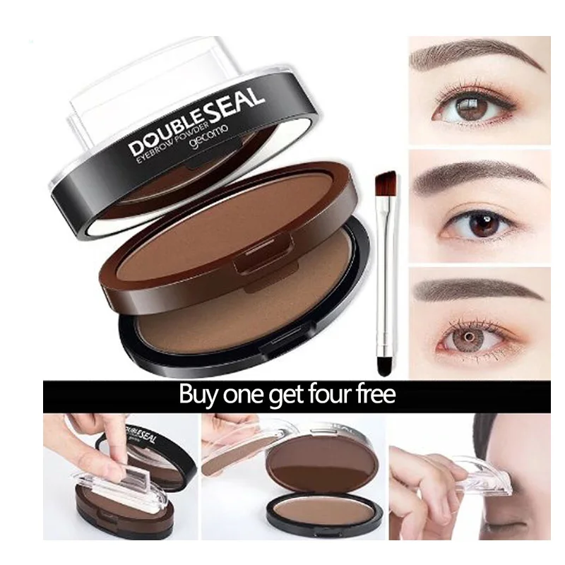 Eyebrow Shadow Set Eyebrow Powder Seal Waterproof Eyebrow Stamp Natural Shape Brow Stamp Powder Quick Makeup Kit Set