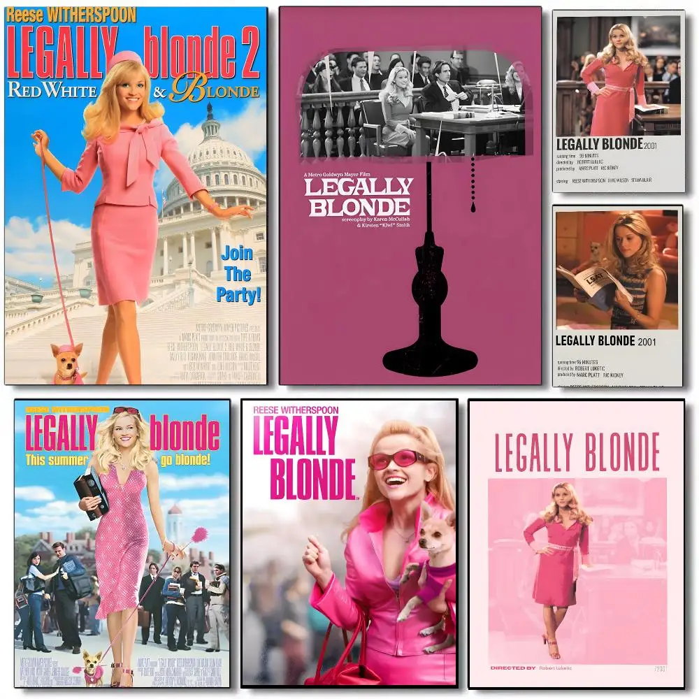 L-Legally Blonde Comedy Movies Poster Self-adhesive Advanced Aesthetic Printing Paper Wall Art For Living Room Home Decor