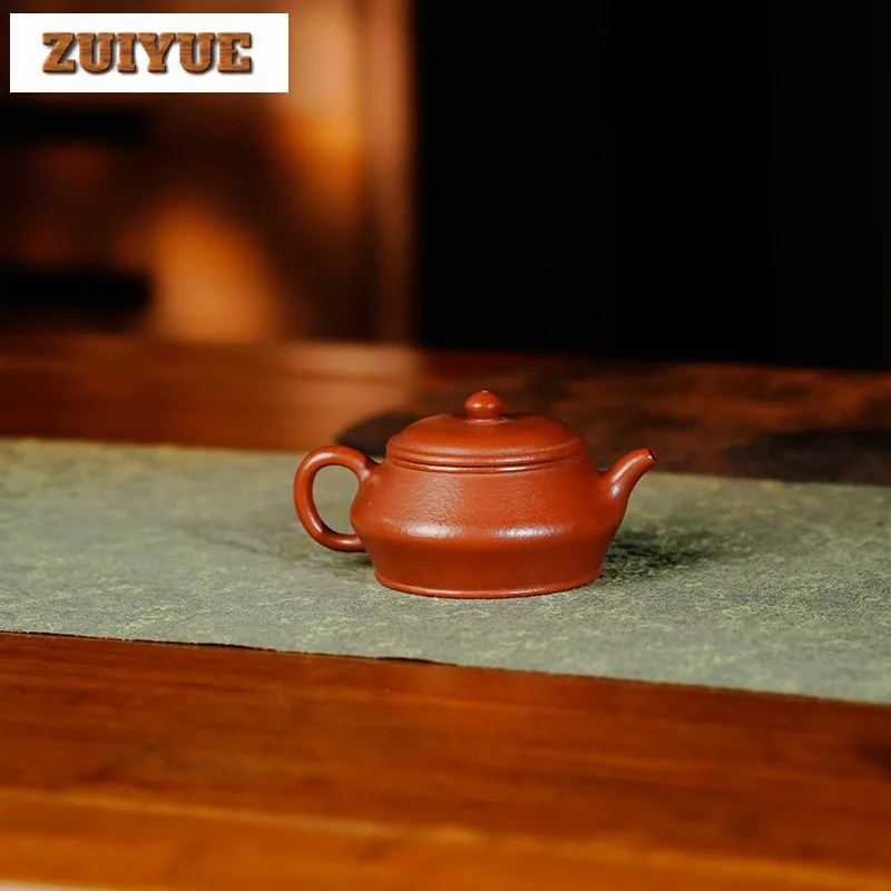 120ml Luxury Yixing Purple Clay Teapots Famous Artists Handmade Sketch Pot Raw Ore Zhu Mud Tea Making Kettle Zisha Tea Set Craft