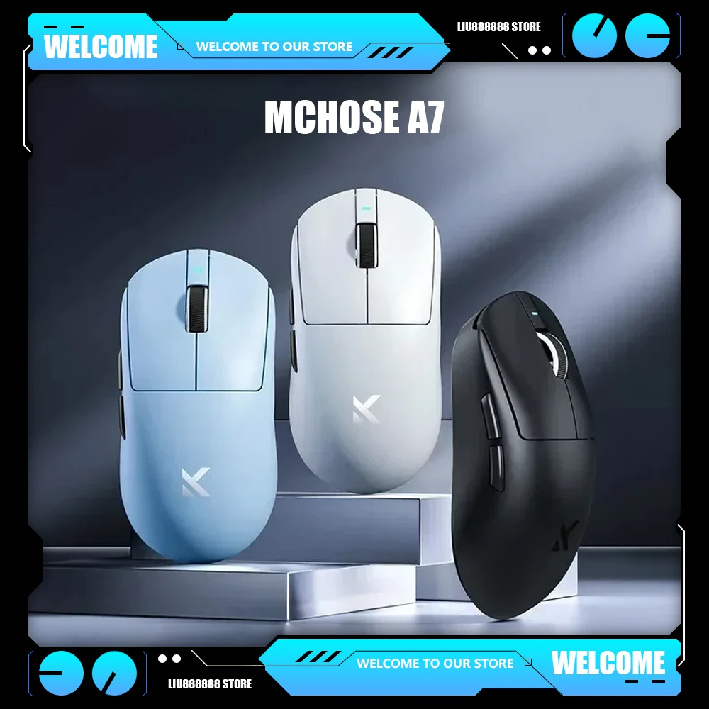 MCHOSE A7 Series PAW3950 Gaming Wireless Mouse 8K Top Speed Receiver Ergonomics Customized 2.4G Mice PC E-Sports Accessory Gifts