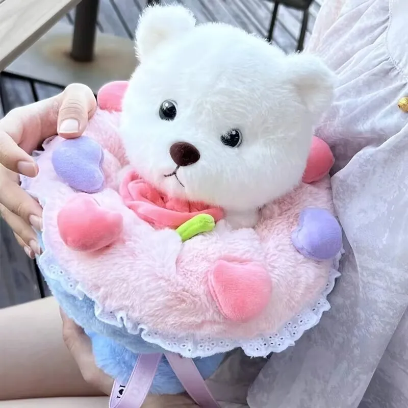 

Creative Funny Doll Bear Plush Toy Stuffed Soft Princess Bunny Transformed into Bouquet Sweet Gift for Kids Girls