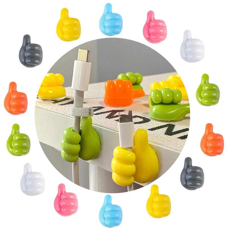 1/5/10PCS Silicone Cable Holder Clips Thumb Hook Wire Wall Hook Hanger Storage Usb Cable Organizer For Earphone Line Mouse Wire