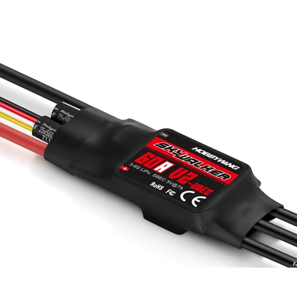 Hobbywing Skywalker V2 15A 20A 30A 40A 50A 60A 80A 100A 120A ESC Geschwindigkeitsregler 2-8S für RC FPV Hubschrauber Flugzeug Quadcopter – Detail 5