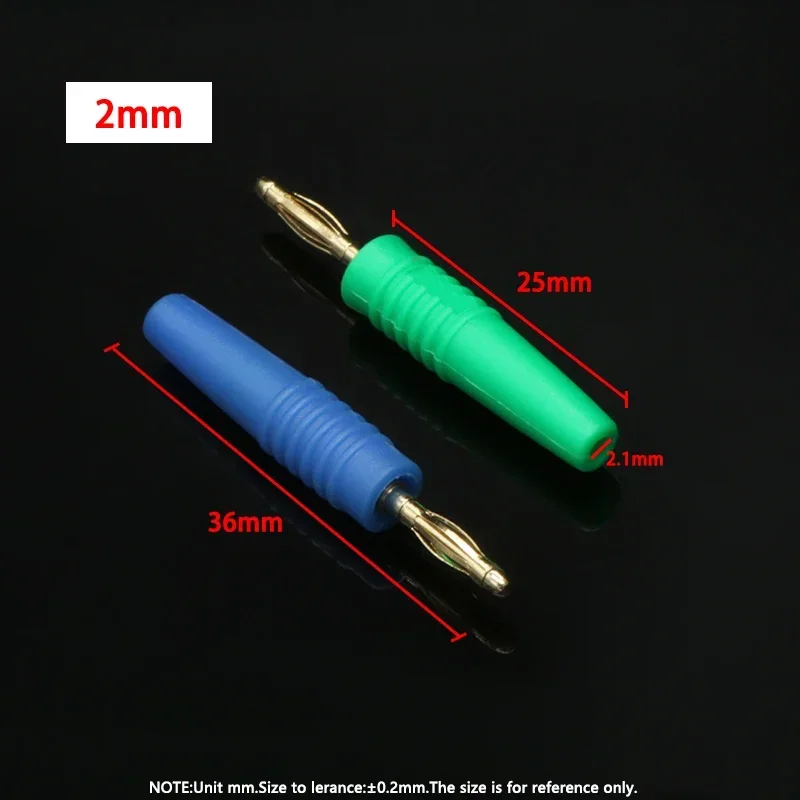 1/5pcs New 2mm 4mm Plugs Gold Plated Musical Speaker Cable Wire Pin Banana Plug Connectors Black Red Green Blue Yellow