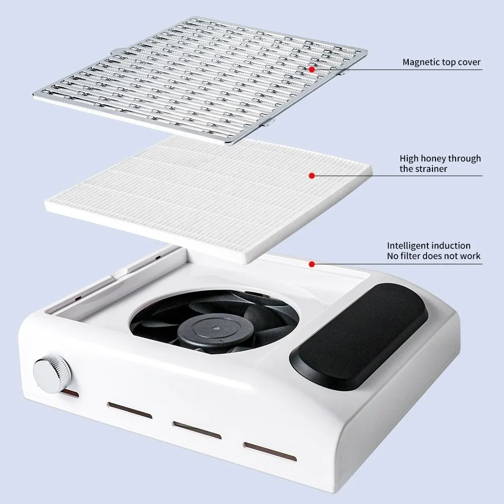 

Strong Suction Nail Dust Collector Rechargeable Low Noise Nail Vacuum Cleaner Reusable Professional Nail Extractor Fan