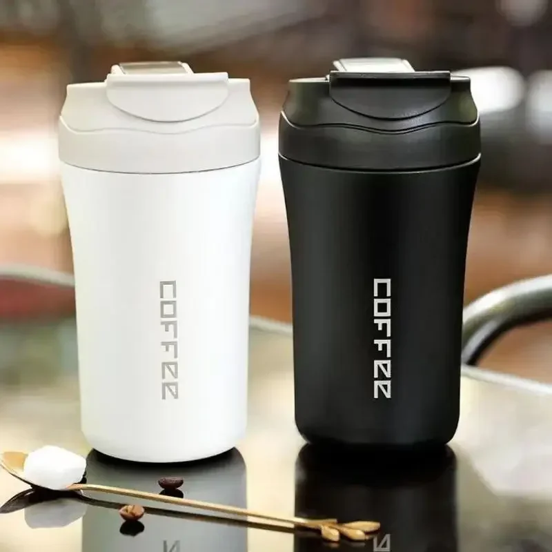 Portable Insulated Cup Water Bottle in-Car Vacuum Flasks Double Drinking Thermal Tumbler American Style Coffee Mug 450ml Thermos