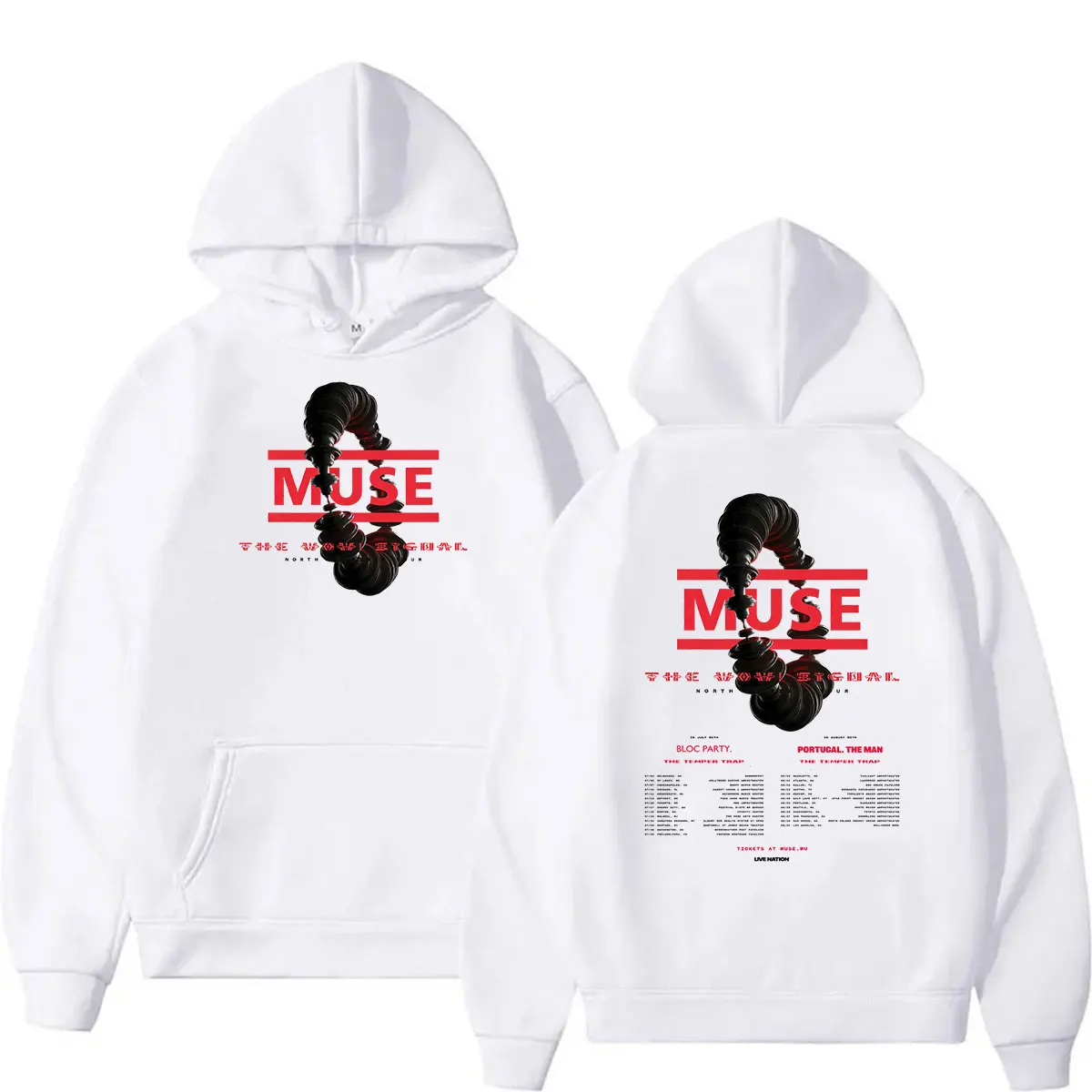 MUSE Band The Wow! Signal Tour 2026 Hoodie Men's Hip Hop Punk Fashion Pullover Sweatshirt Vintage Long Sleeve Hoodies Streetwear