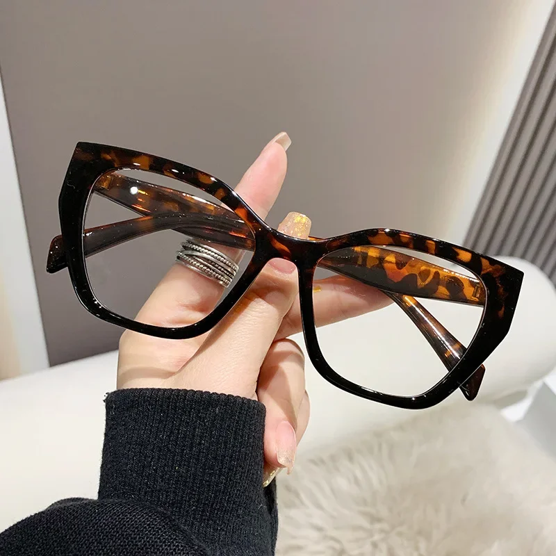 

Anti Blue Light Glasses Fashion Women Cat Eye Computer Eyeglasses Double Color Large Frame Lady's Prescription Eyewear Frames