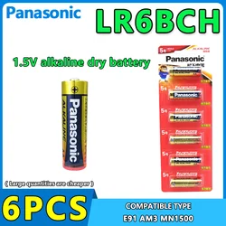 Panasonic LR6 AA 1.5V Alkaline Battery 6PCS LR6 AM3 E91 MN1500 Primary Dry Batteries With Boxes For Flash Shavers Electric Toys