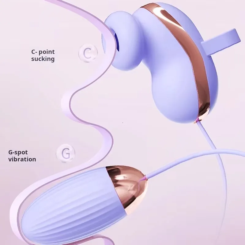 جهاز مساج صغير قوي برأسين للنساء هزاز مص G-Spot مناسب للأعمار من سن 18 عامًا