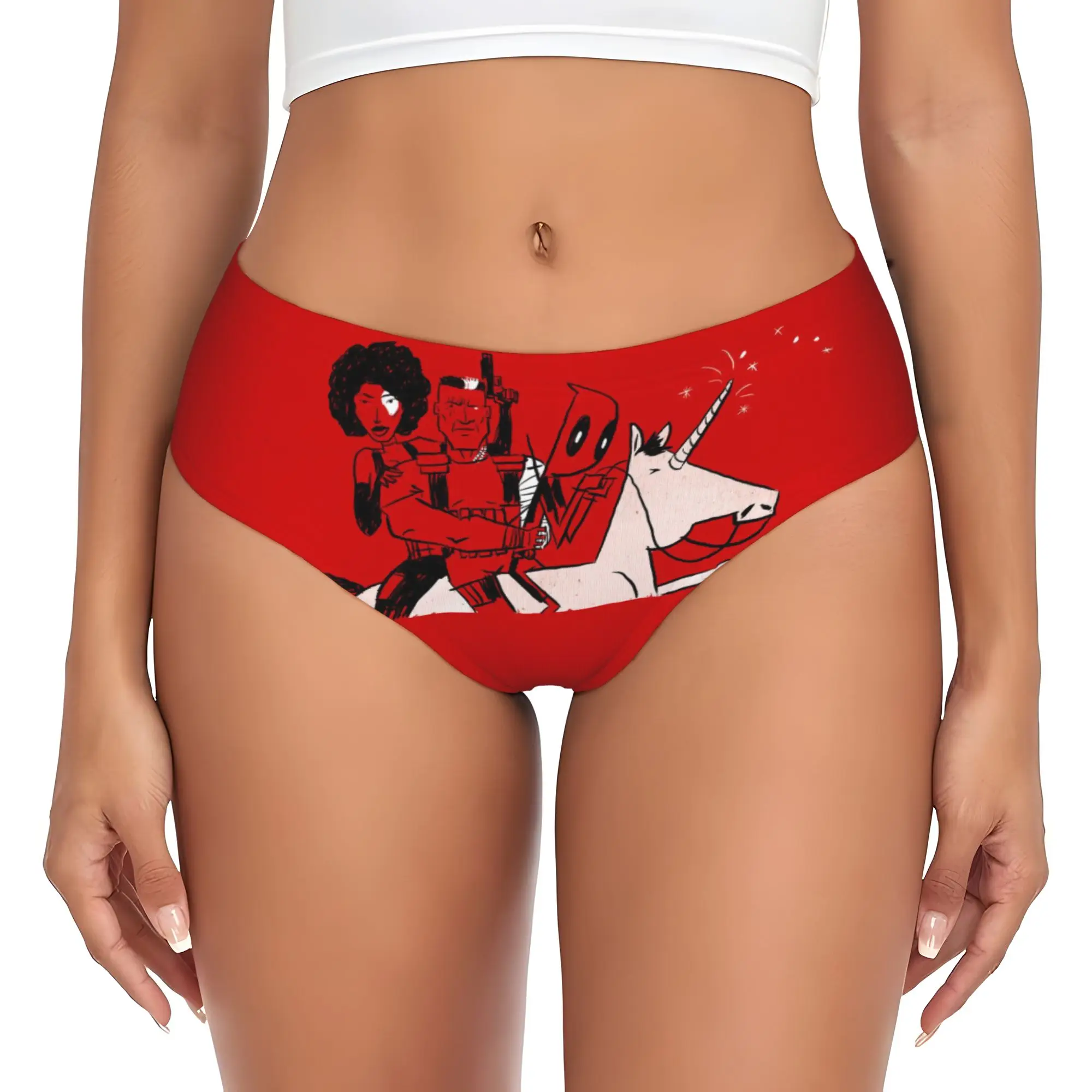 

Custom D-Deadpool Manga Brief Panties Womens Breathable Stretch Underwear
