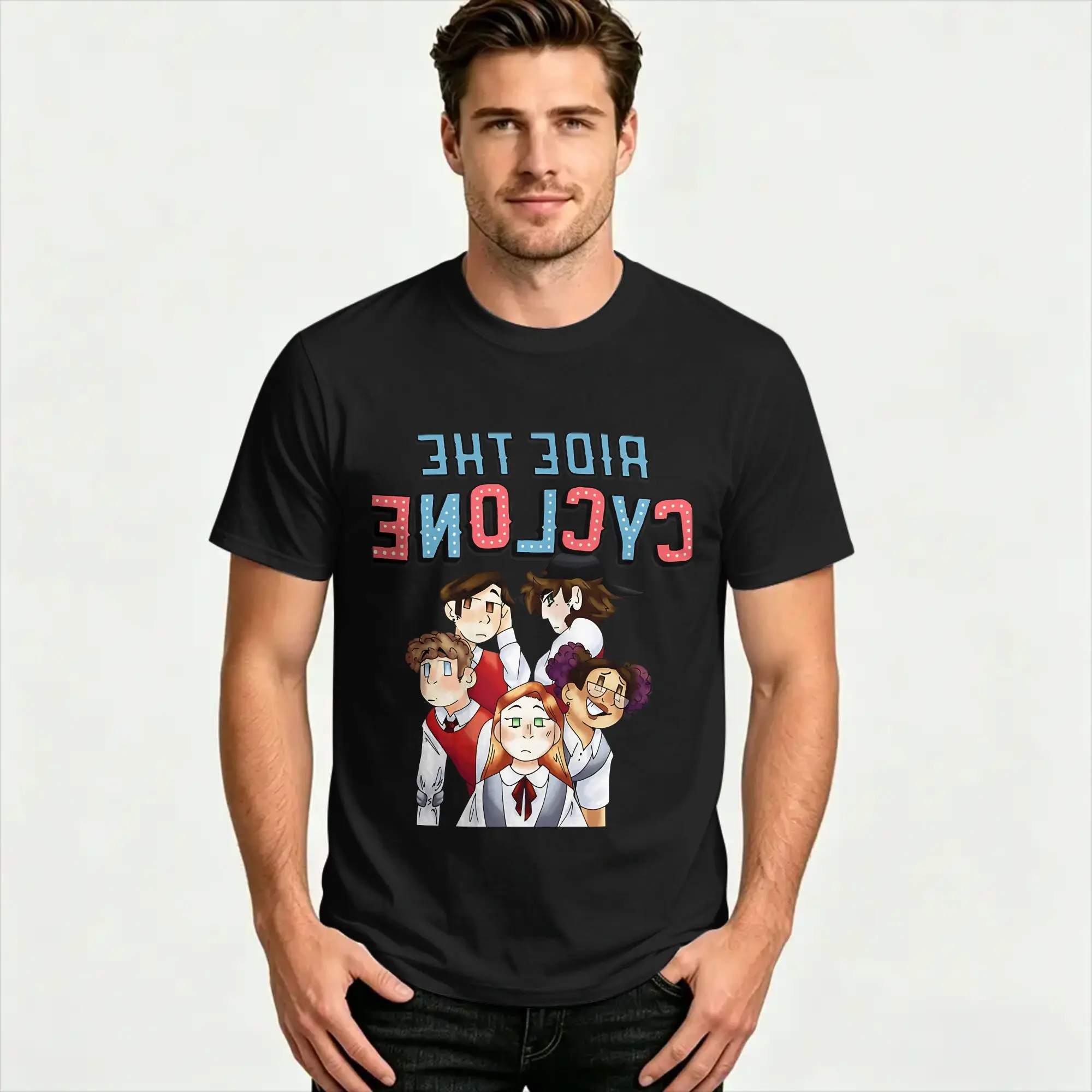 Montez le cyclone  T-Shirt Man  Y2K Casual T Shirts Summer O Neck Novelty Tee Shirt Pattern Plus Size Tops