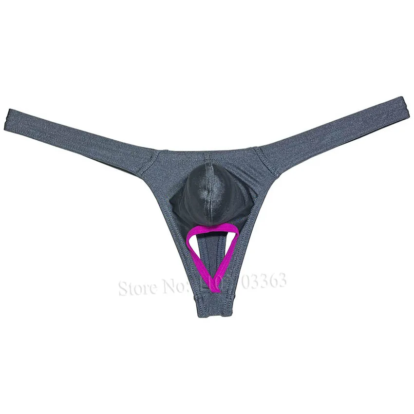 Seductive Men's T-Back Thong Bulge Pouch Available Numerous Sizes Made Shiny Wet Look Material Giving Alluring Appearance