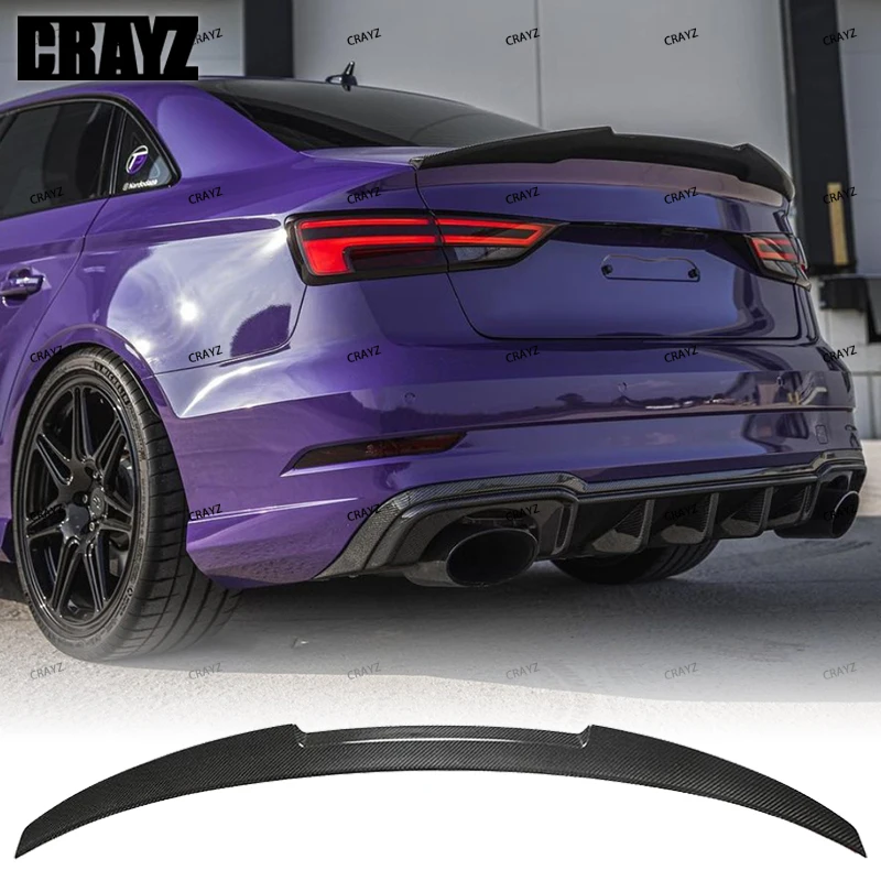 

For 2012 - 2020 AUDI A3 S3 RS3 Limousine 8V Sedan M4 Style Trunk Wing Forged Real Carbon Fiber Rear Spoiler