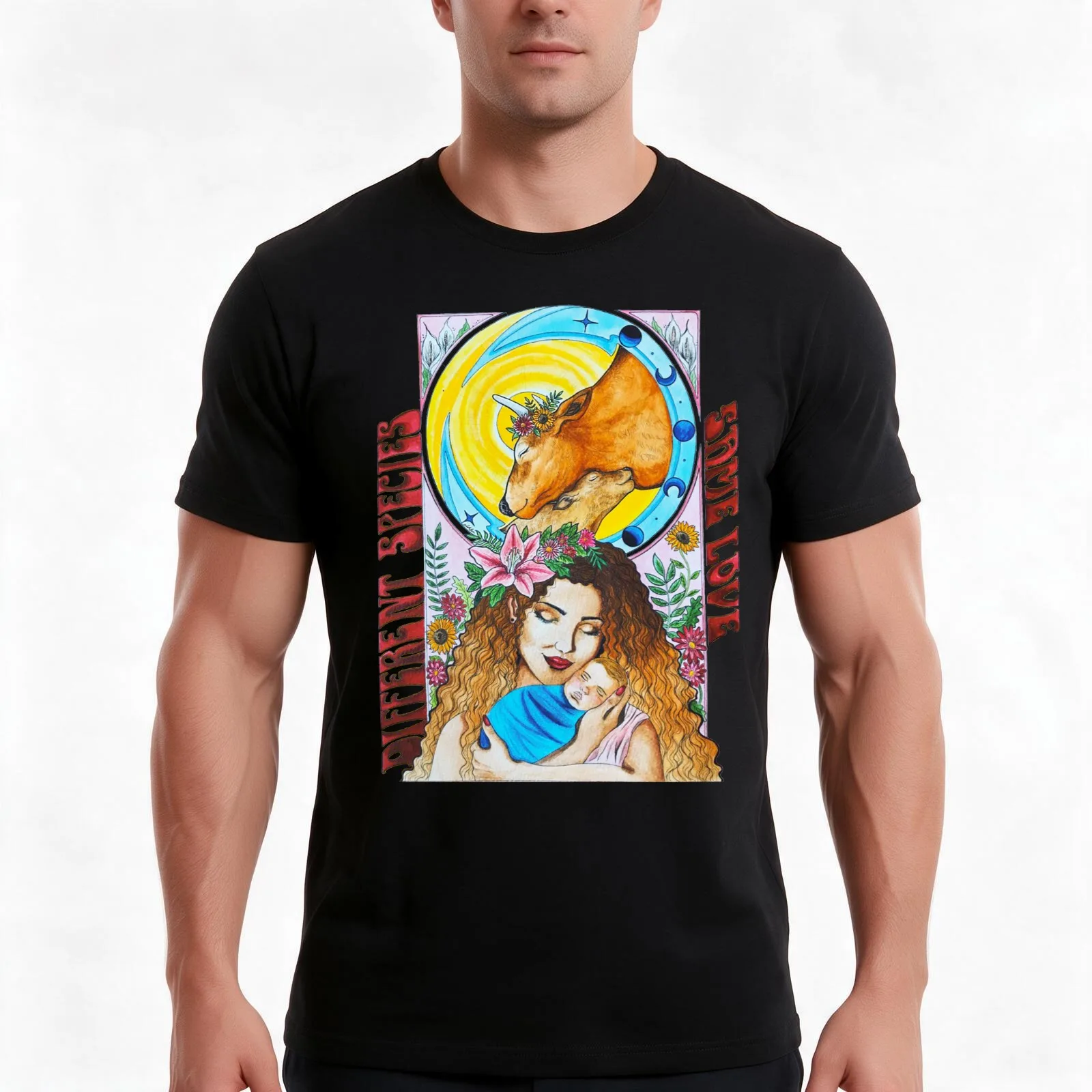 Same love, different species. T-Shirt, Summer Casual Cotton Tee, Oversized Streetwear Tops, Vintage Graphic Print, 100% Cotton