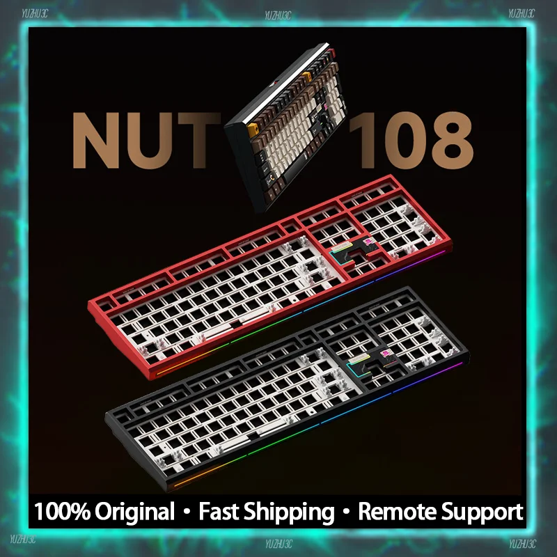 WEIKRV NUT108 Tri-Mode Aluminum Mechanical Keyboard 108-Key Full Size Aluminum Case 10000mAh Battery QMK/VIA Programmable