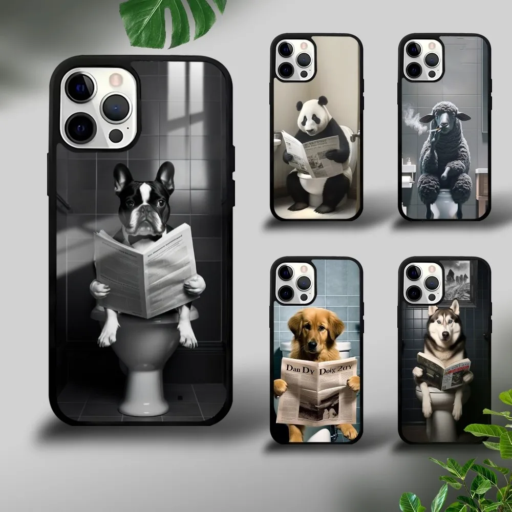 Funny Bathroom Humor Phone Case For iPhone 16 15 14 13 12 11 Pro Xs Max Mini Plus Celulares Hard Funda