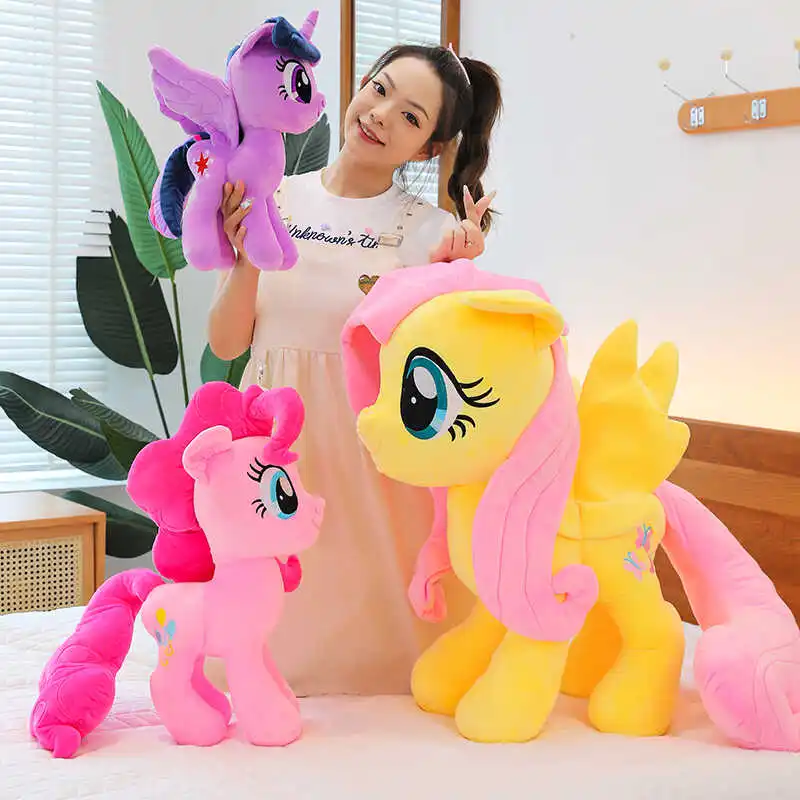 New Big 80/90cm Anime My Little Pony Prototype Plush Doll Anime Soft Pillow Girl Fluttershy Sofa Ornaments Children'S Toys Gift