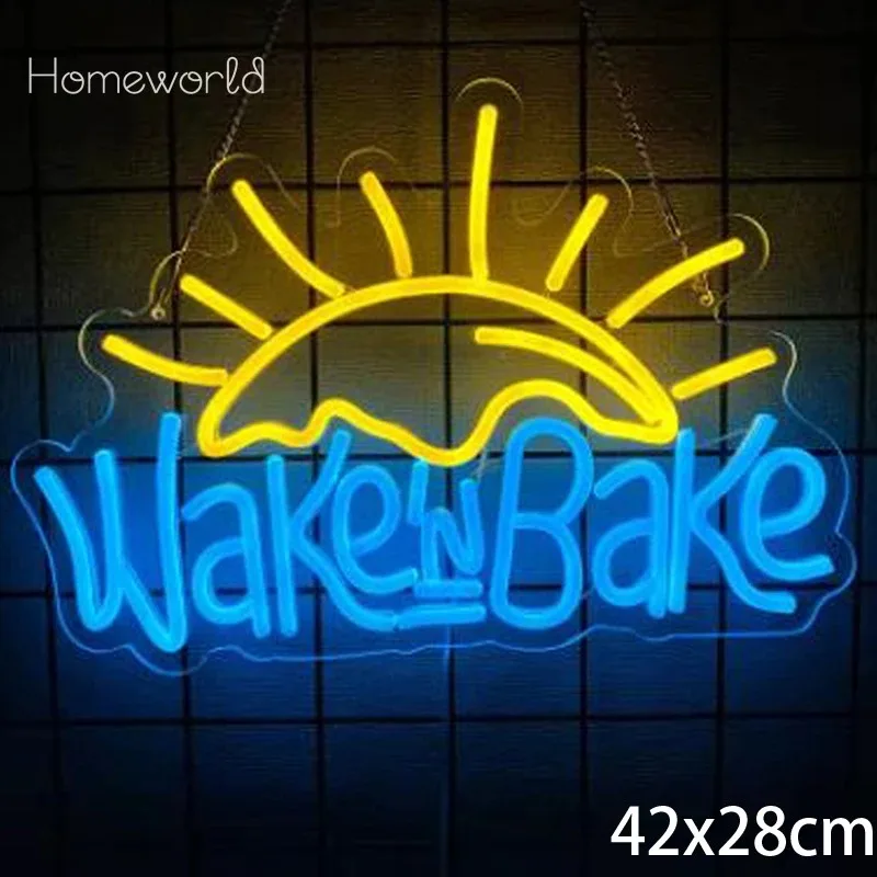 

Wake in Bake Neon Signs for Wall Decor, USB Fried Eggs Light for Bedroom Home Kitchen Cake Baking Shops Cafes Birthday Party