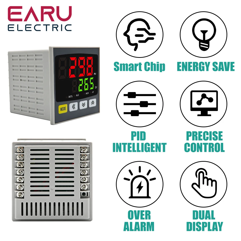 Imagem -06 - Termostato Digital Inteligente para Aquecimento Novo Controlador de Temperatura Regulador de Entrada Universal Saída do Relé Ssr Aquecimento Pid 110v 220v