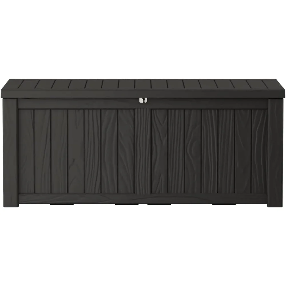 

150GAL Black Large - Capacity Outdoor Deck Box with Lockable Compartment - Waterproof, SGS - Protected Against UV, Ideal for Sto