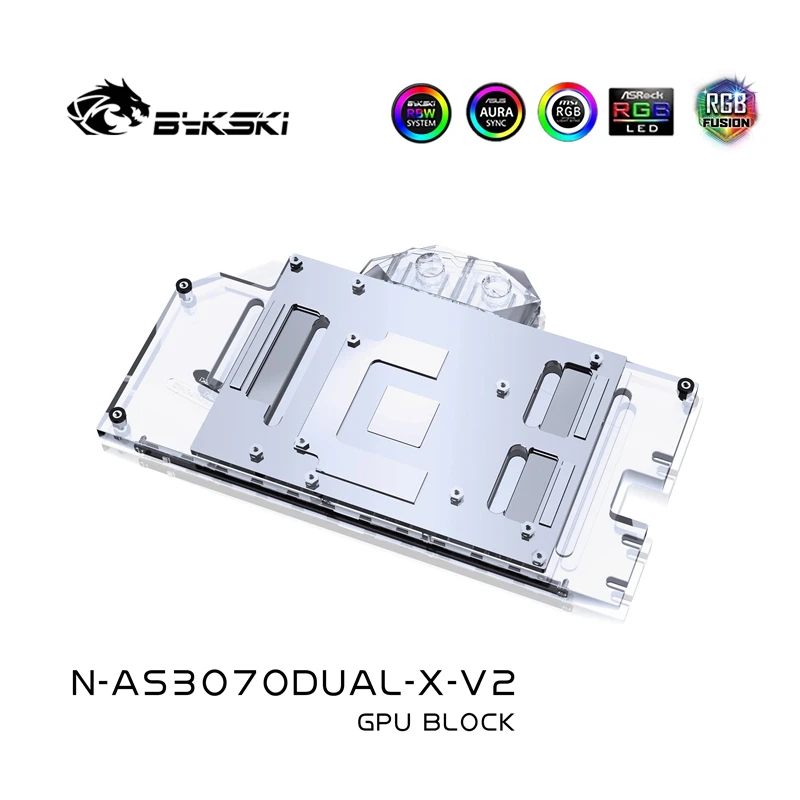 Imagem -04 - Uso do Bloco de Refrigeração da Água de Bykski para Asus Geforce Dupla Tuf Rtx 3070 3060ti 8g Gaming Gpu Cartão Cobertura Completa Radiador de Cobre Luz Rgb