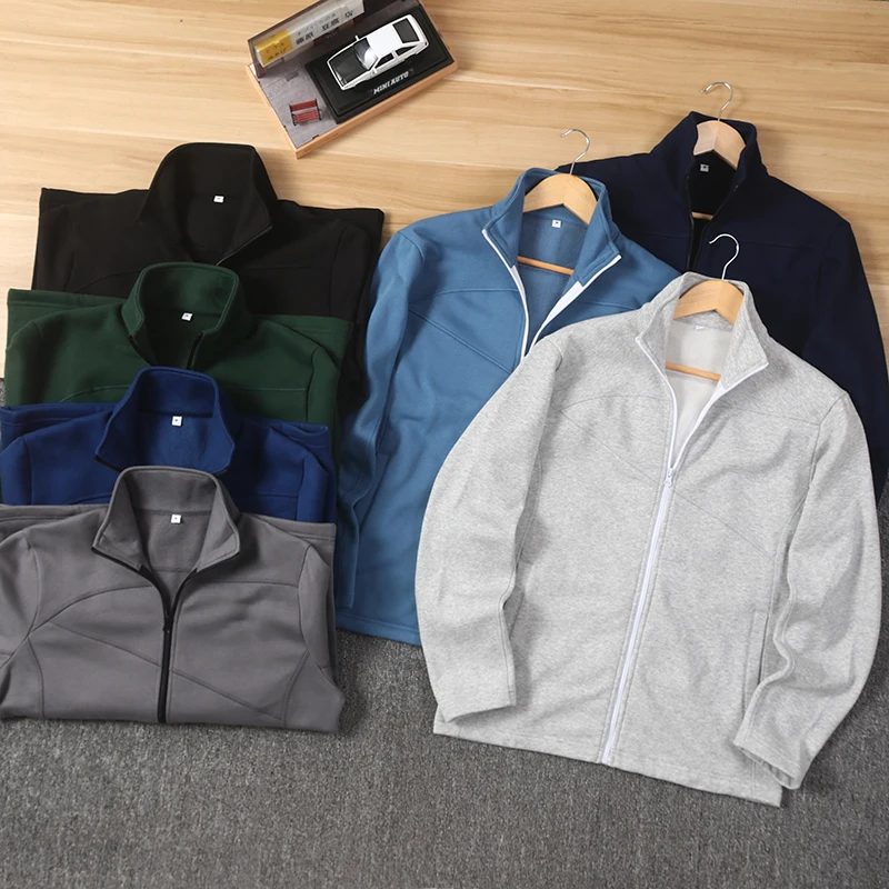 

Autumn ex Knitted Vest Stand Collar Fce Lined Color Versatile Basic Jaet for Men And Women Youth Faion