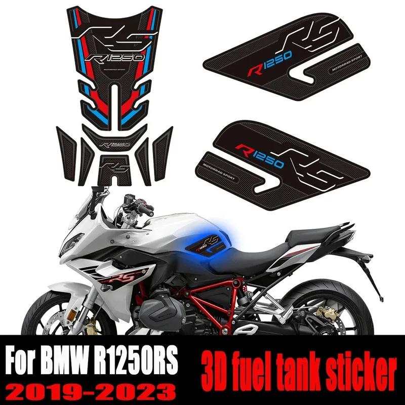 For BMW R1250RS R 1250 RS R1250 2019+3D Motorcycle Tank Pad Decals Tankpad Gas Fuel Oil Knee Kit Fishbone Protector