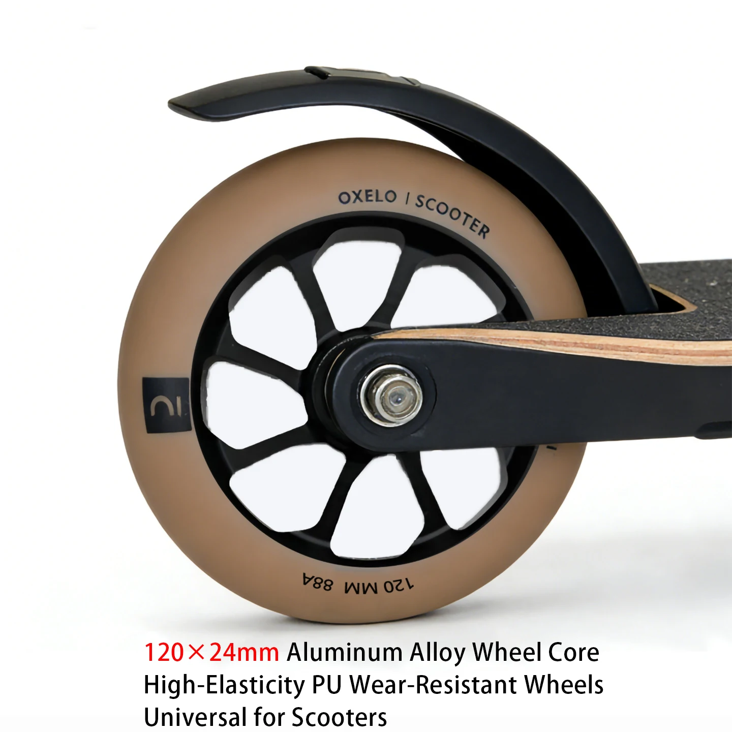 

120mm×24mm Pro Scooter Wheels Aluminum Core PU Wheels 8mm Bearing for Stunt/Electric/Kick Scooter