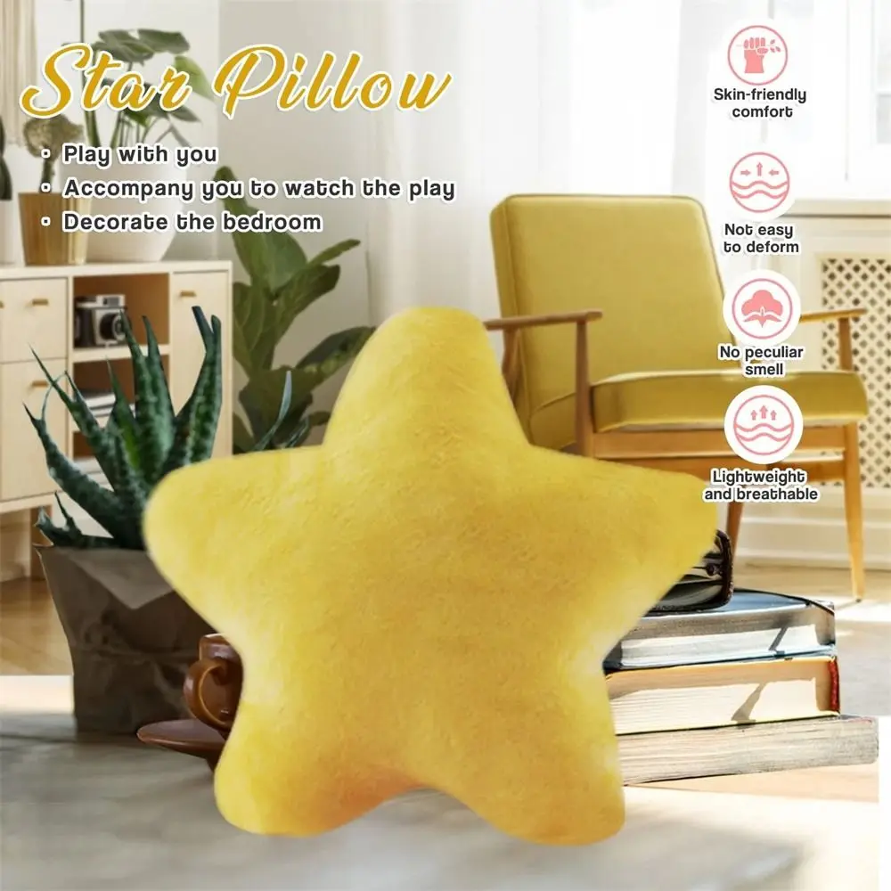 Yellow Pink Red Star Plush Pillow Valentine's Day Gift Soft 40cm Sleeping Pillow Five-pointed Star Throw Pillow Sofa Ornaments