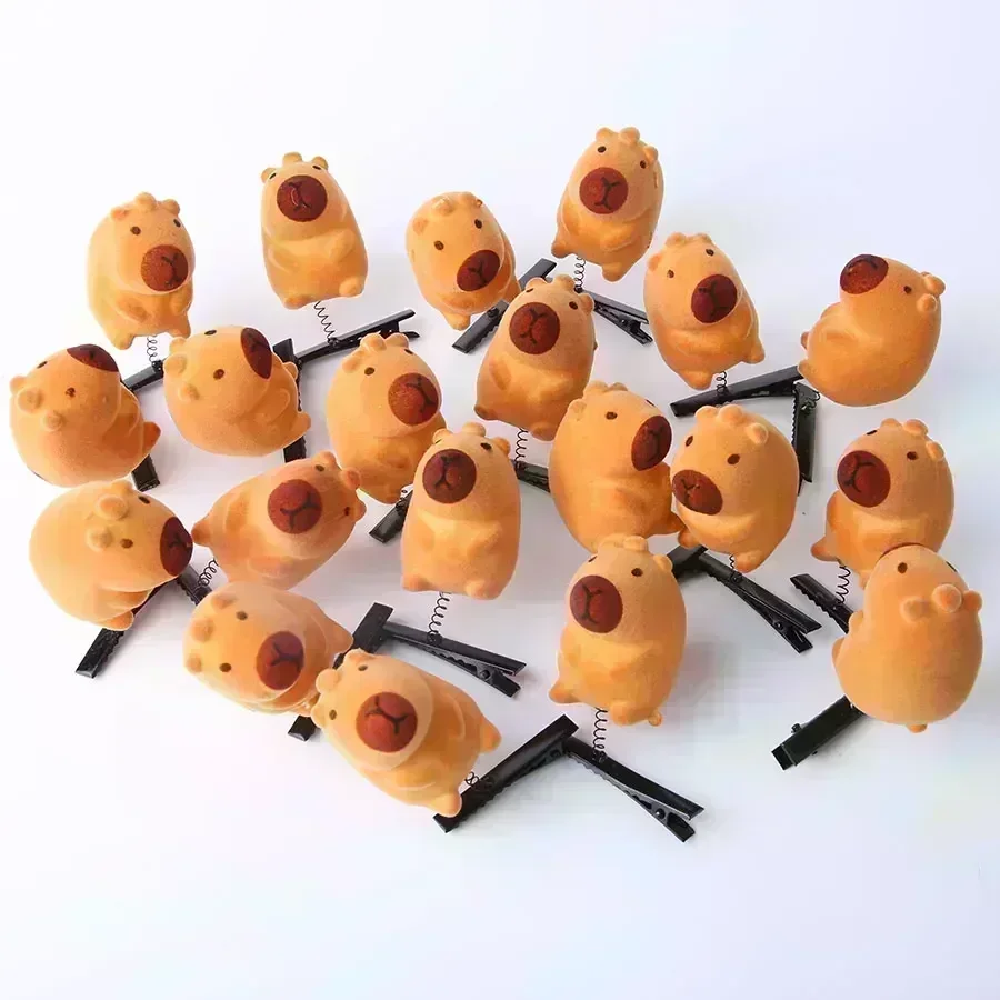 10-100PCS Cartoon Funny 3D capybara Plush Hairpin Fashion Animal lovely capybara hair clip Accessories Headwear Wholesale Gift