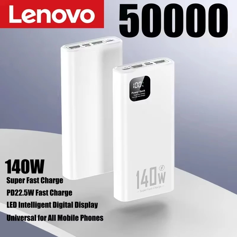 Lenovo 200000mAh 140W Superschnelle Lade-Powerbank Ultra-Kapazität Tragbares Ladegerät Neuerscheinung für iPhone Samsung