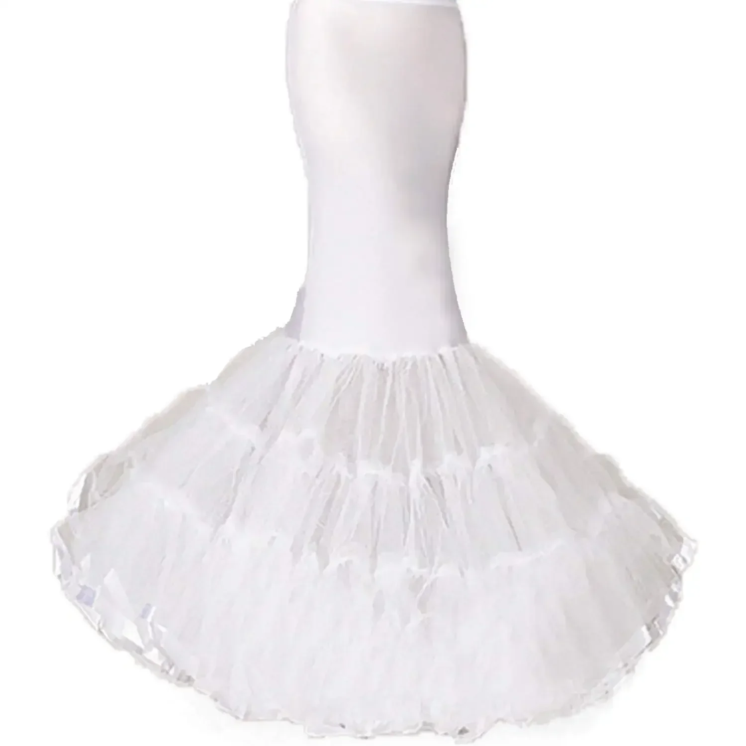 

Женская 3-слойная нижняя юбка-русалка с эффектом хвоста, кринолин, длина в пол, для свадебного платья