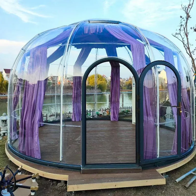 Transparent luxury outdoor bubble room Prefabricated star room outdoor polycarbonate room with skylights