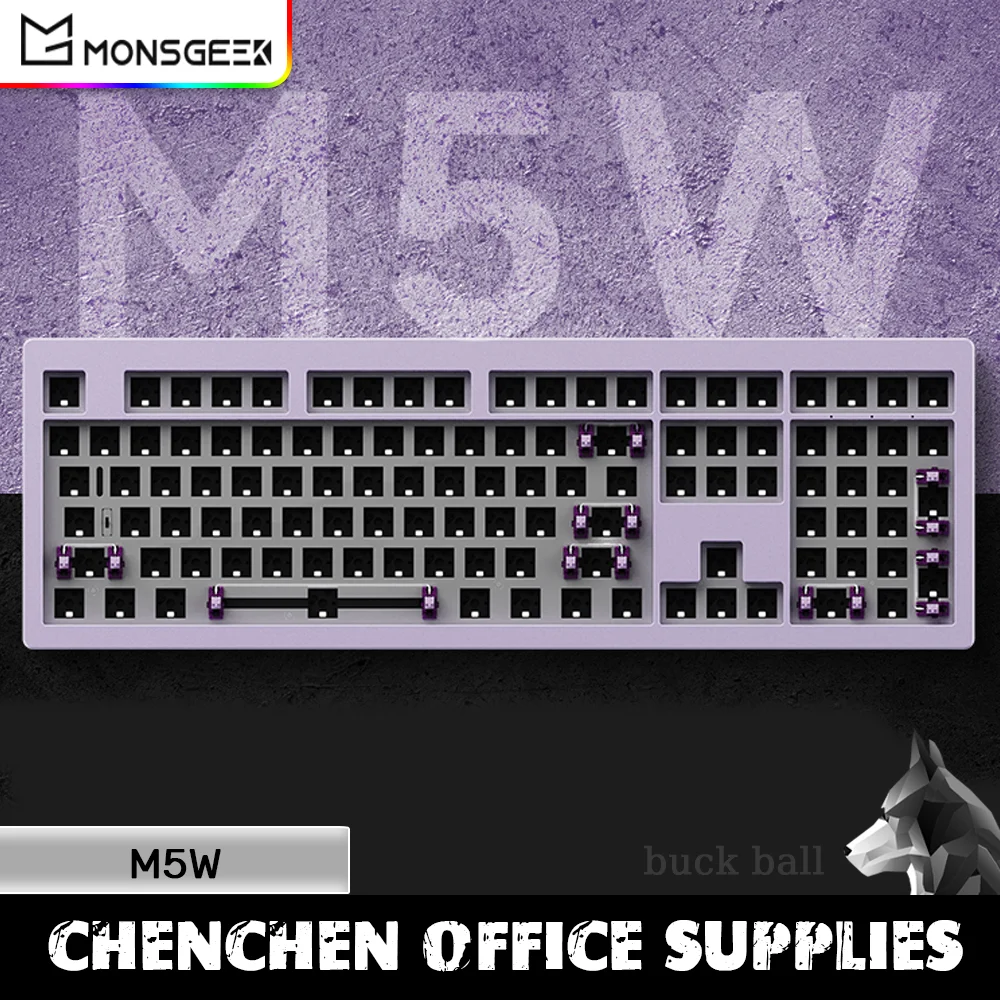 Механическая клавиатура MONSGEEK M5W с 3 режимами, колпачок клавиш 108Key RGB Hot Swap, беспроводная строка 2,4G, колпачки клавиатуры на заказ