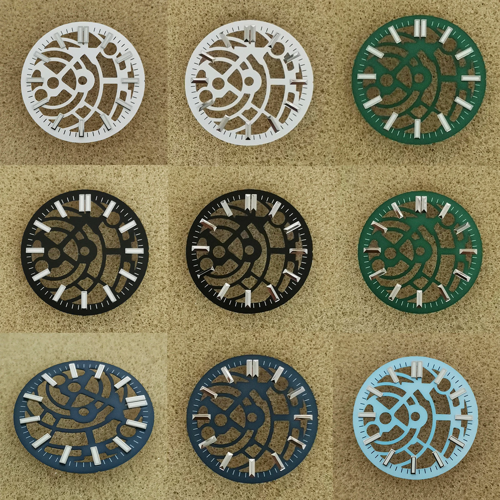 28.5mm Hollow Watch Dial for NH70 Movement Modified Dials Green Luminous/No Luminous Watches Accessories