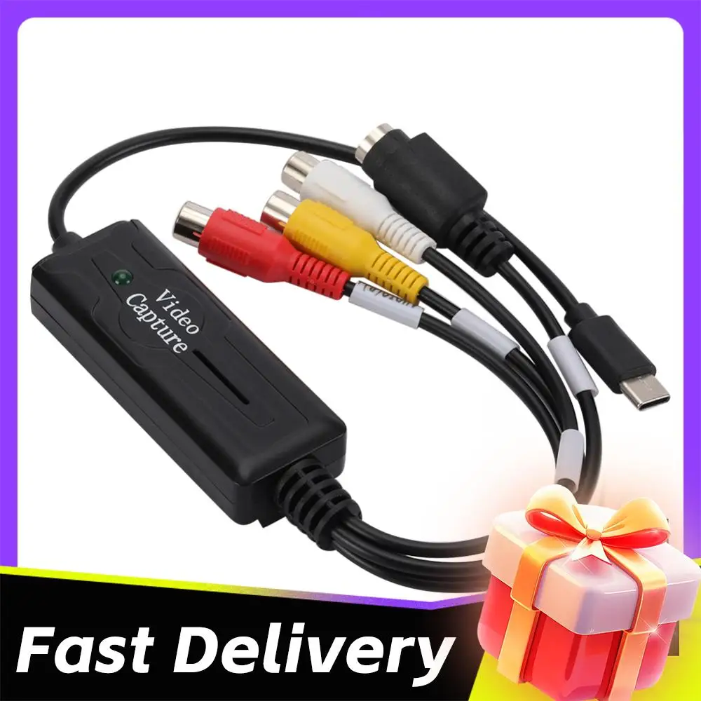 

USB 3.1 Easy Cap конвертер видео и аудио, 1-канальный адаптер Type-C для захвата DVD-аудио, карта видеозахвата для ПК и смартфонов