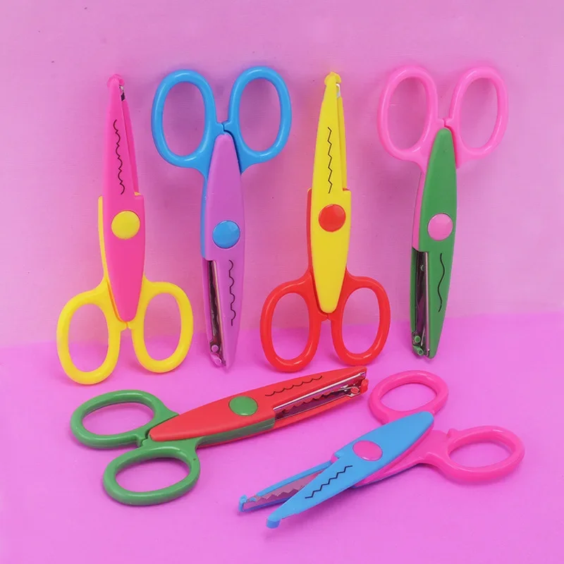 5 inLace DIY Safety Scissors Children's Handmade Cutting Tool Pattern Craft Scissors for Kids DIY Paper Scrapbooking Album Decor