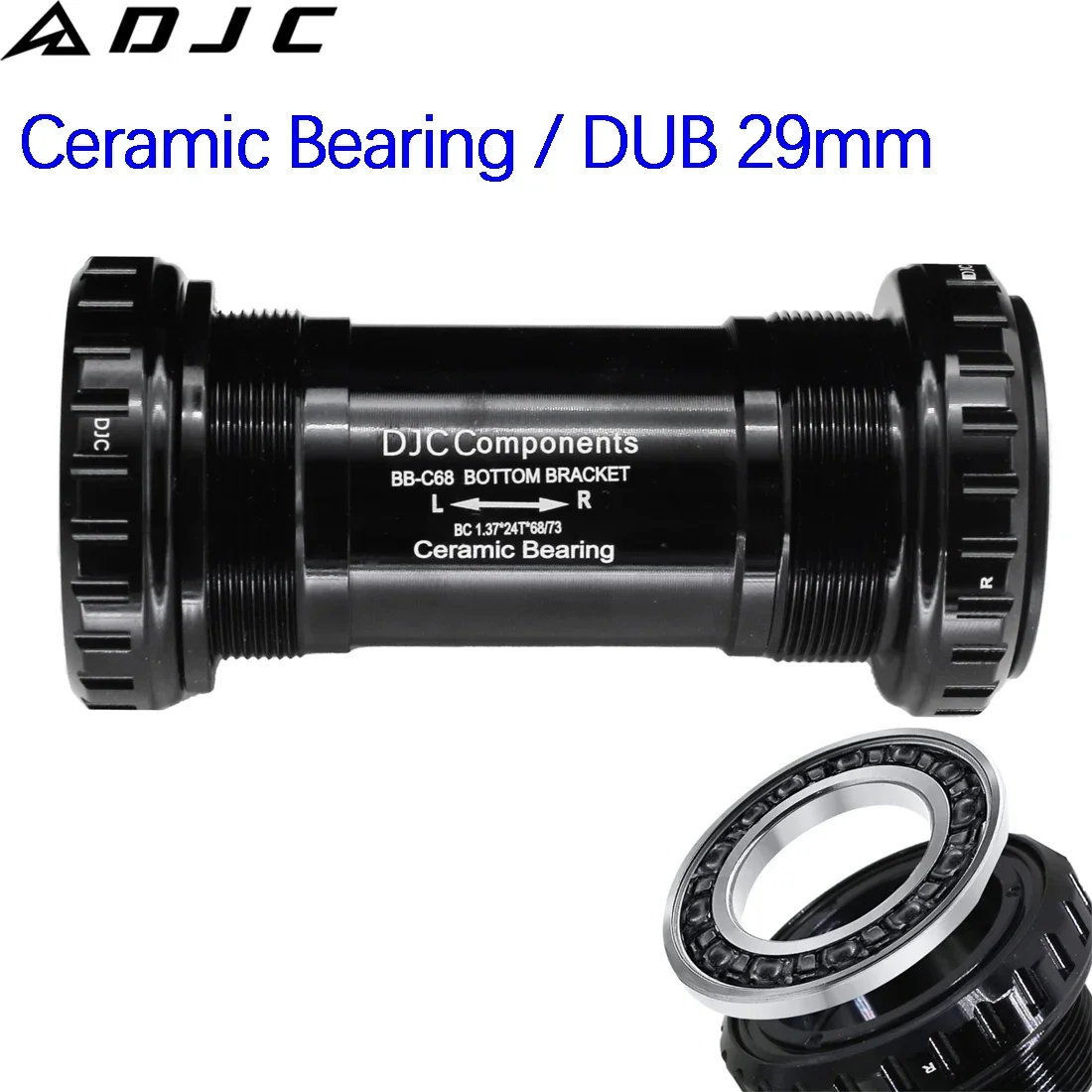 DJC Bike Sealed Ceramic Steel Bearing DUB Bottom Bracket 68/73mm 29mm English Threaded BB for SRAM Dub 28.99mm Spindle