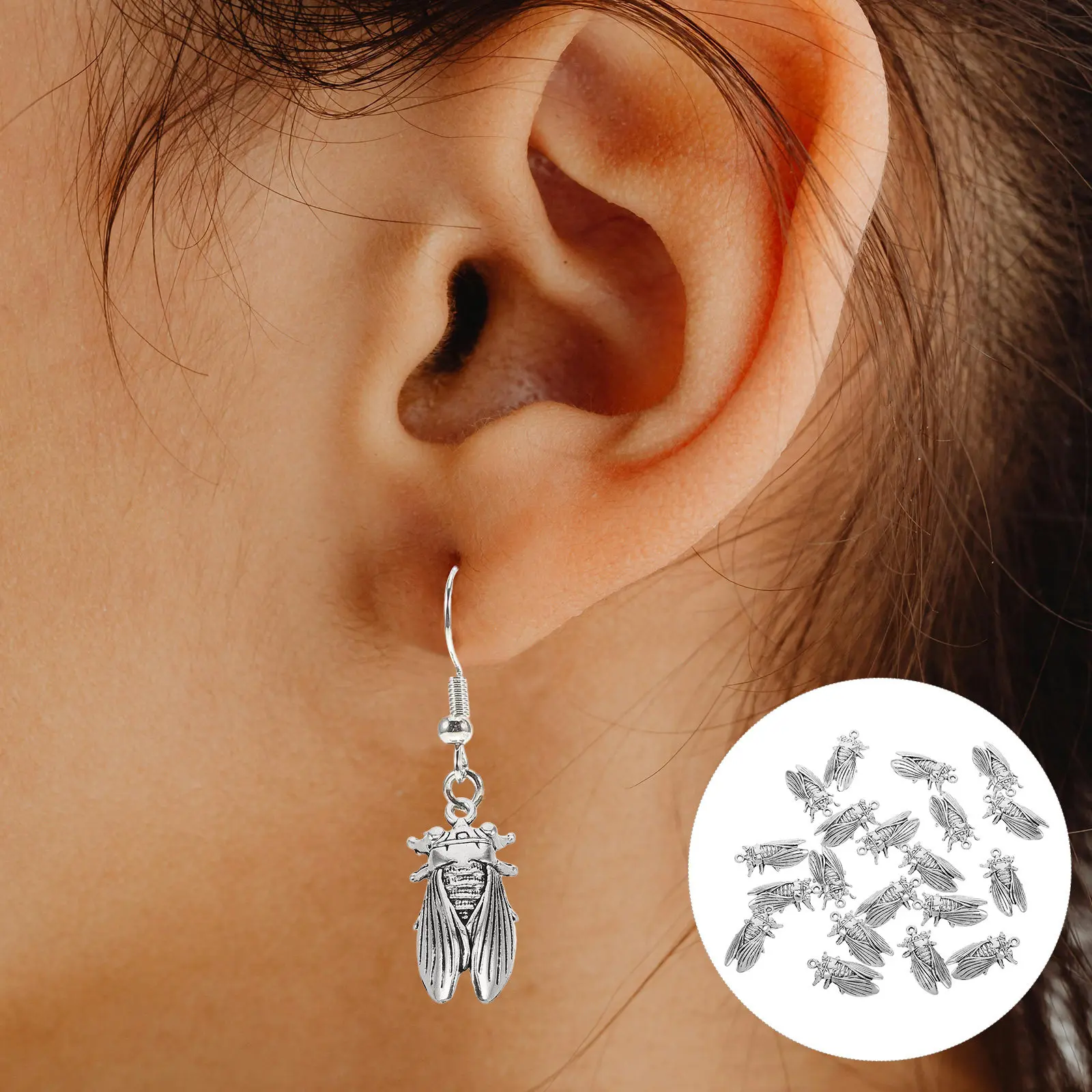 

20Pcs Vintage Insect Charms Silver Alloy Pendants for DIY Jewelry Making Bracelet Necklace Bug Charms Craft Supplies