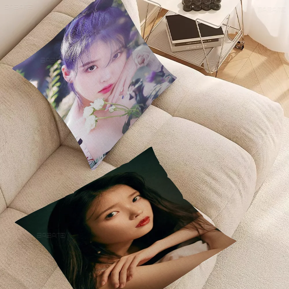 

Korean Singer Lee Ji Eun IU Pillowcase Toon Gift Cushion Cover Bedroom Home Sofa Chair Seat Decor Pillow Case