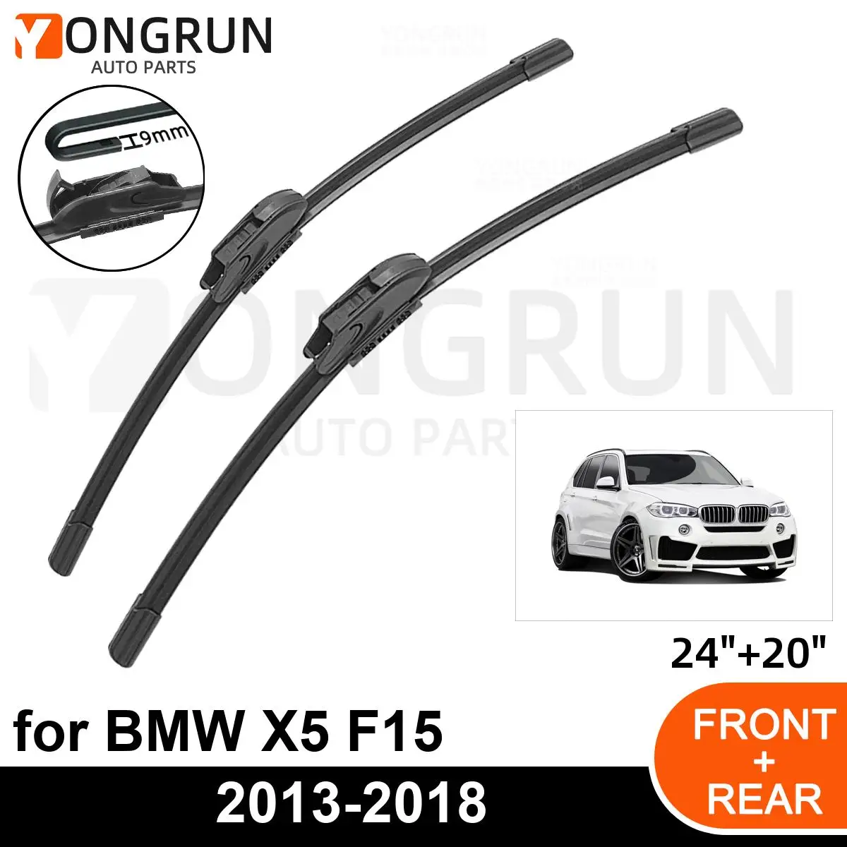 

Car Front Windshield Wipers For BMW X5 F15 2013-2018 Wiper Blade Rubber 24"+20" Car Windshield Windscreen Accessories