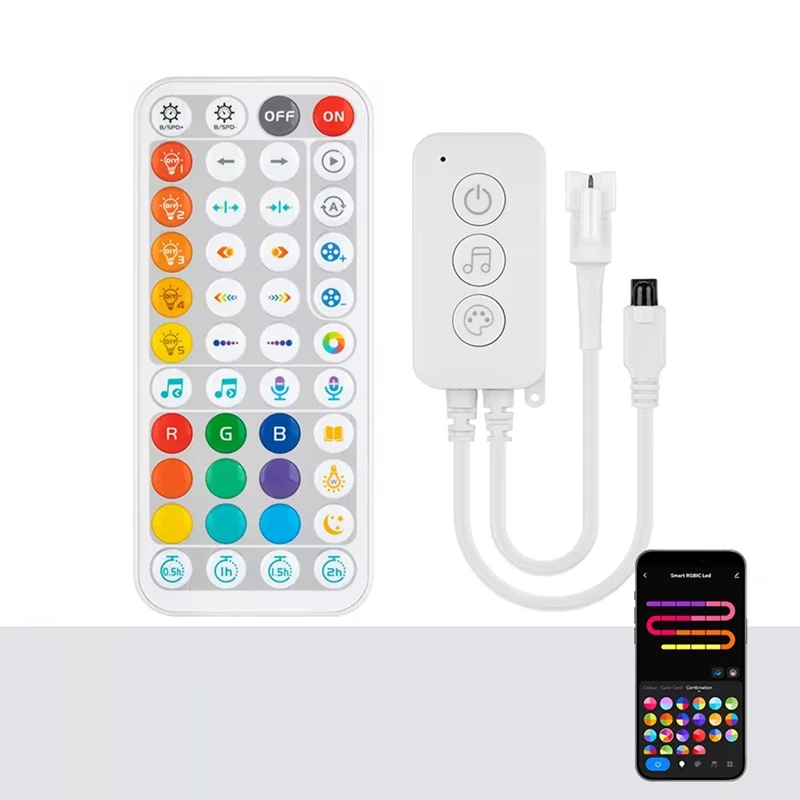 ABJY-Tuya Wifi SPI LED コントローラー Alexa Google ホーム IR44 キーリモート WS2811 WS2812 FCOB RGB IC アドレス指定可能なストリップライト
